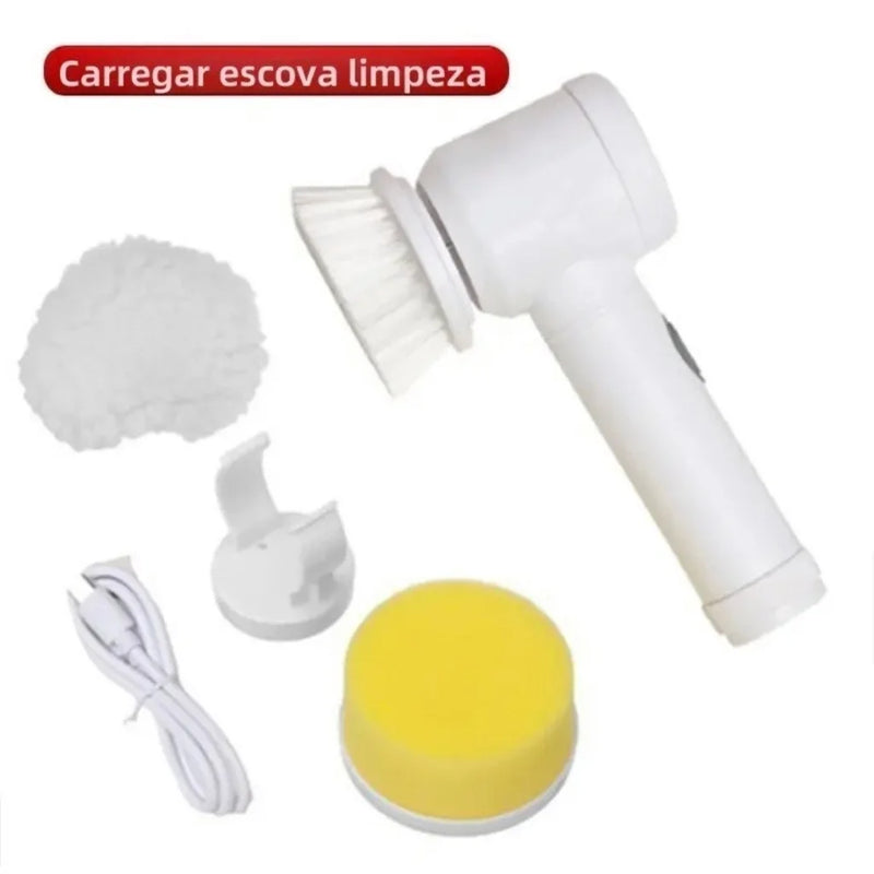 Escova de limpeza elétrica 5 em 1, limpador multiuso prático sem fio para cozinha, banheiro prático