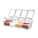 Porta Tempero Acrílico Condimento de Cozinha 4 Potes Abs